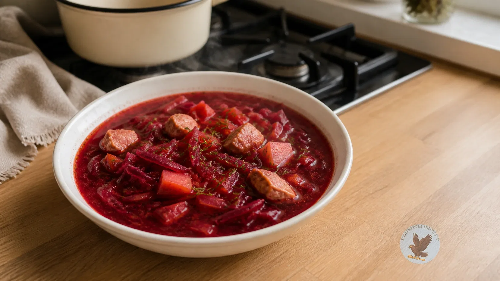 Борщ с курицей без долгой варки