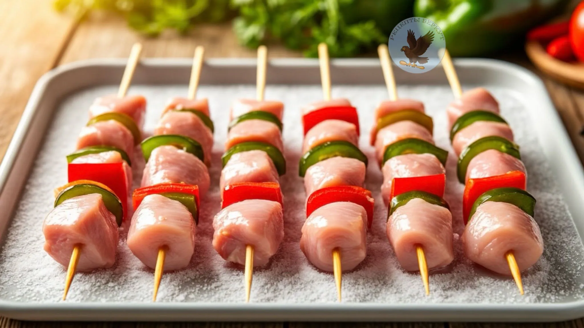 Куриные мини-шашлычки на шпажках для заморозки