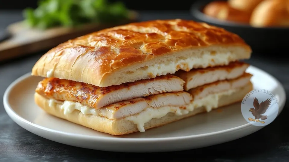 Горячая чиабатта с курицей и моцареллой