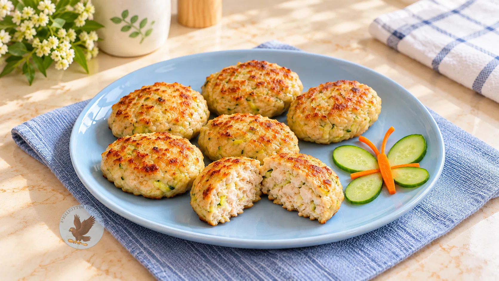 Куриные котлеты с кабачком в духовке для детей